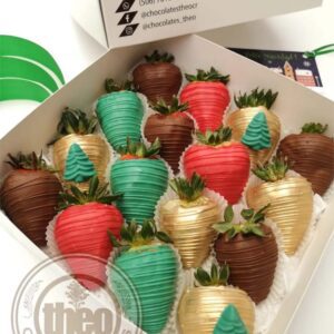 Caja 16 fresas navidad arbolitos