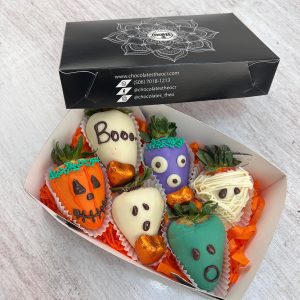 Caja fresas con chocolate halloween