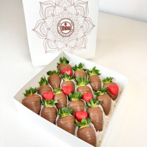 Caja 16 fresas con chocolate