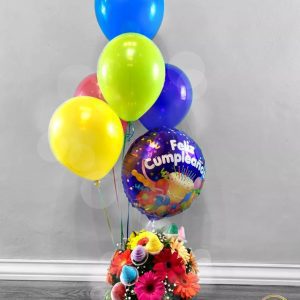 Caja Colorida Gerberas Cumpleaños