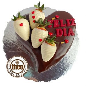 Queque de chocolate Corazon feliz dia