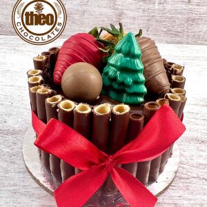 Queque personal navideño con barquillos