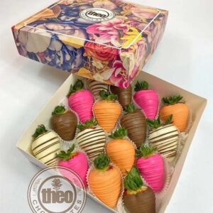 Caja con 16 Fresas Con Chocolate de colores