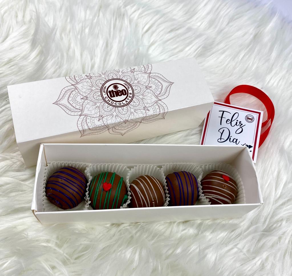 Caja con 5 Bombones / Chocolates para regalos empresariales