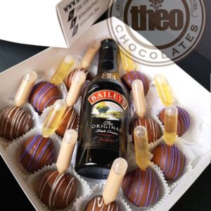 Caja de bombones de chocolate con shots de licor y Baileys de 200 ml