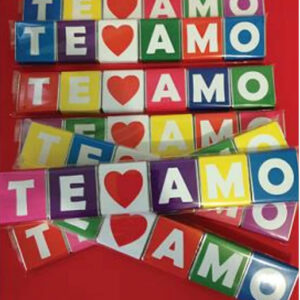 Letras te amo en chocolate