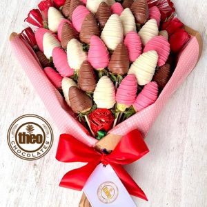 Ramo rosas y fresas con chocolate