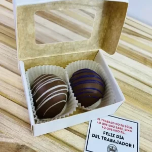 Caja con 2 Bombones de Chocolate Día del Trabajador