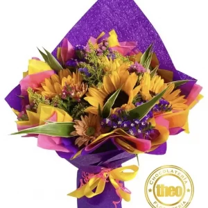 Ramo multicolor con girasoles