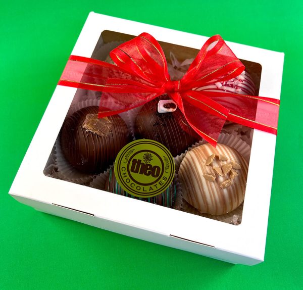 Caja choco bombas navideñas