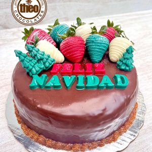 Queque de chocolate Feliz Navidad