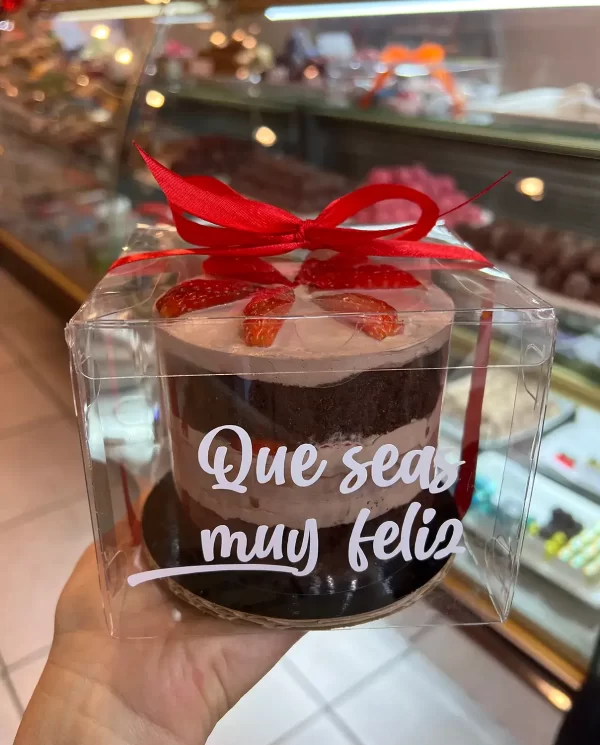 Queque personal chocofresas