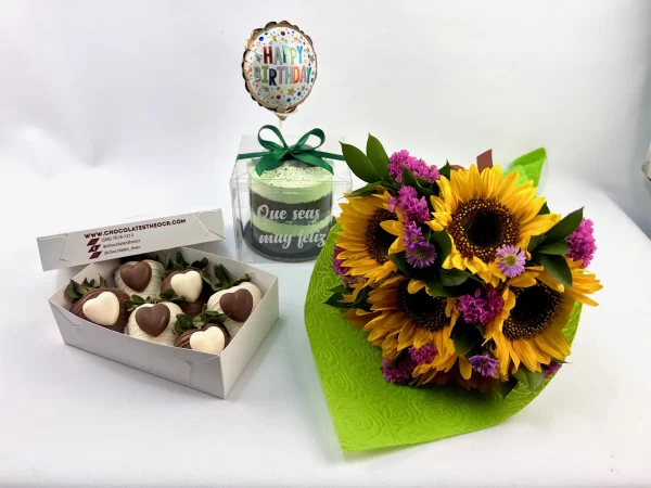 combo flores + queque personal