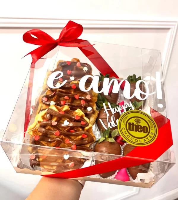 Caja Waffles Te Amo cerrada.